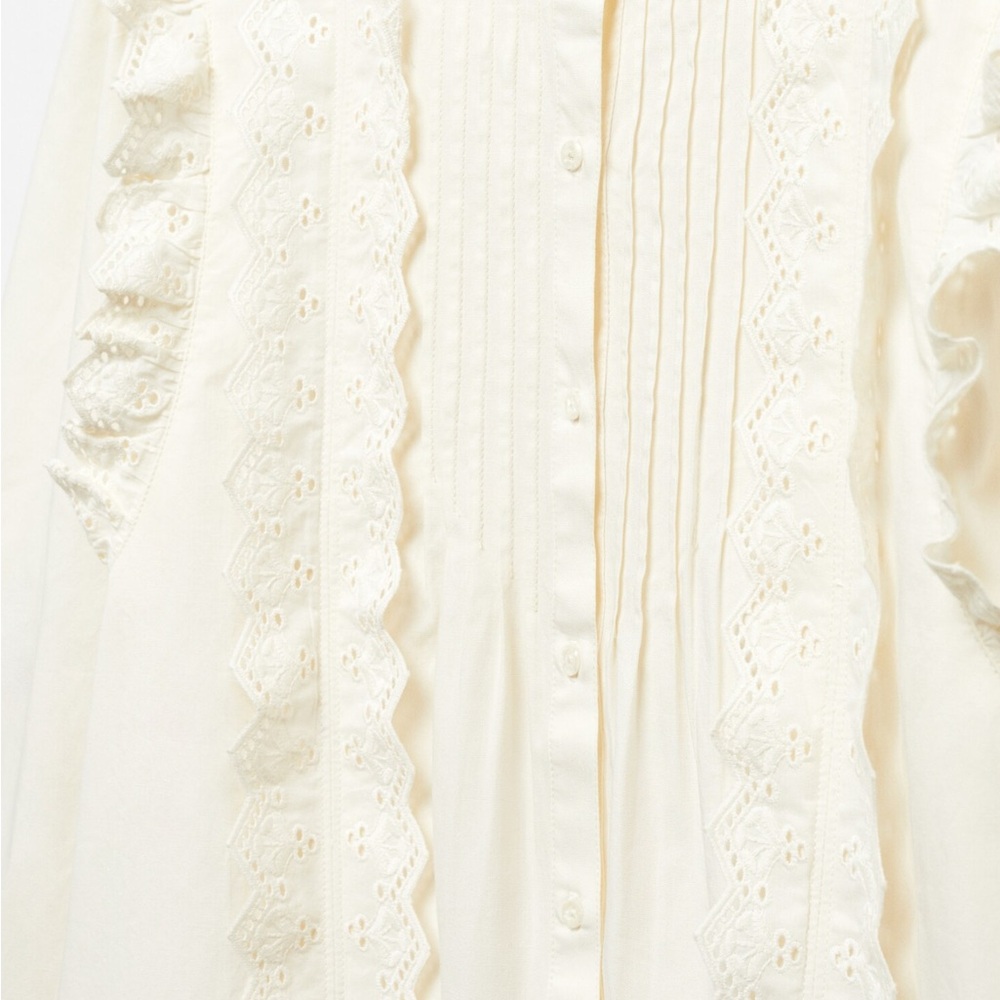 MANGO COTTON BLOUSE WITH RUFFLE DETAIL - Picture 7 of 8